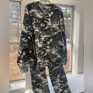 NWT SET of L.L. Bean Camouflage Sweatshirt & Sweatpants Men's Medium